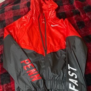Nike Red and Black Windbreaker Jacket Penn State